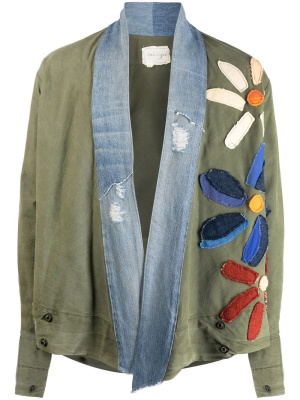 

Lightweight floral-applique jacket, Greg Lauren Lightweight floral-applique jacket