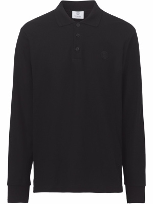 

Monogram motif piqué long-sleeve polo shirt, Burberry Monogram motif piqué long-sleeve polo shirt