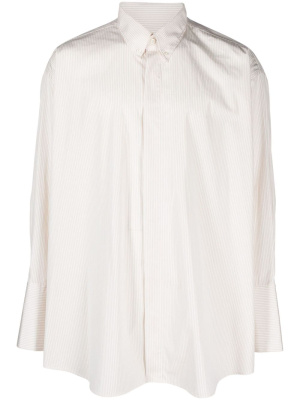 

Stripped-pattern buttoned-colar shirt, AMI Paris Stripped-pattern buttoned-colar shirt