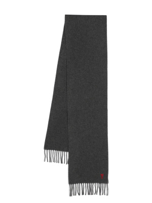 

Ami de Coeur monogram-motif wool scarf, AMI Paris Ami de Coeur monogram-motif wool scarf