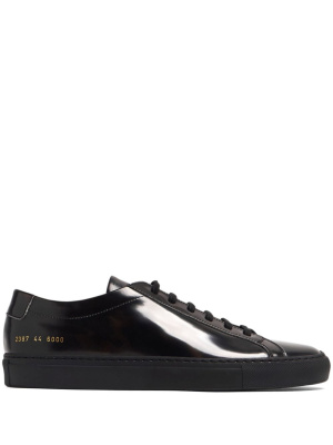 

Stamped-detail patent-leather sneakers, Common Projects Stamped-detail patent-leather sneakers