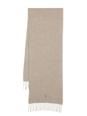 

Embroidered-logo fringed scarf, Polo Ralph Lauren Embroidered-logo fringed scarf