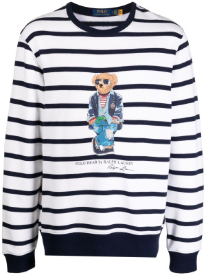

Teddy Bear-print stripped sweatshit, Polo Ralph Lauren Teddy Bear-print stripped sweatshit