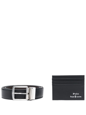 

Logo-stamp cardholder and belt set, Polo Ralph Lauren Logo-stamp cardholder and belt set