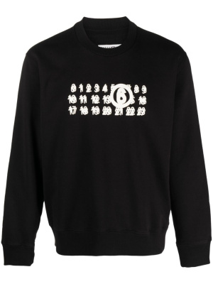 

Numbers-motif crew-neck sweatshirt, MM6 Maison Margiela Numbers-motif crew-neck sweatshirt