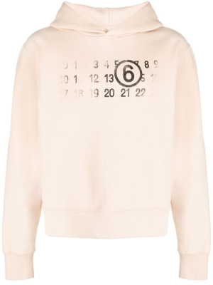 

Numbers-print cotton hoodie, MM6 Maison Margiela Numbers-print cotton hoodie