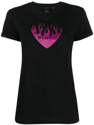 

Flaming heart-print T-shirt, PINKO Flaming heart-print T-shirt