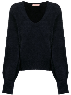 

Seamless brushed V-neck jumper, TWINSET Seamless brushed V-neck jumper