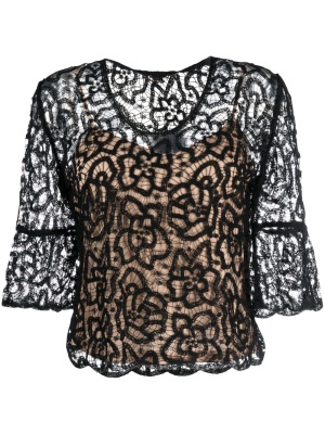 

Guipure-lace semi-sheer blouse, TWINSET Guipure-lace semi-sheer blouse