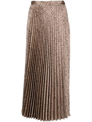 

Leopard-print pleated midi skirt, TWINSET Leopard-print pleated midi skirt