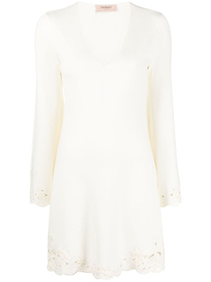 

Floral-embroidered knitted minidress, TWINSET Floral-embroidered knitted minidress