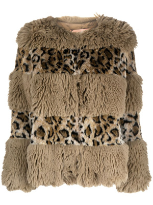 

Animal-print faux-fur jacket, TWINSET Animal-print faux-fur jacket