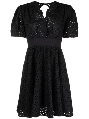 

Broderie-anglaise cotton short dress, PINKO Broderie-anglaise cotton short dress