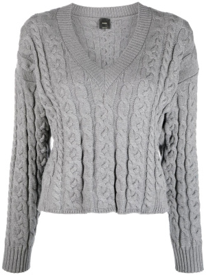 

V-neck cable-knit jumper, PINKO V-neck cable-knit jumper