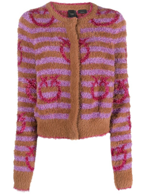 

Love Birds logo striped cardigan, PINKO Love Birds logo striped cardigan