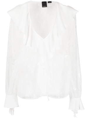 

Floral-lace ruffled blouse, PINKO Floral-lace ruffled blouse