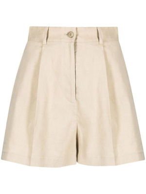 

Linen-blend high-waisted shorts, PINKO Linen-blend high-waisted shorts