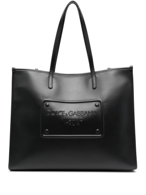 

Iconic logo-embossed leather tote bag, Dolce & Gabbana Iconic logo-embossed leather tote bag