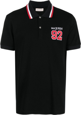 

Logo-print short-sleeved polo shirt, Alexander McQueen Logo-print short-sleeved polo shirt