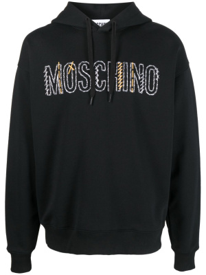 

Embroidered-logo cotton hoodie, Moschino Embroidered-logo cotton hoodie