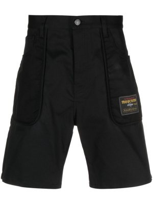 

Logo-patch gabardine shorts, Moschino Logo-patch gabardine shorts