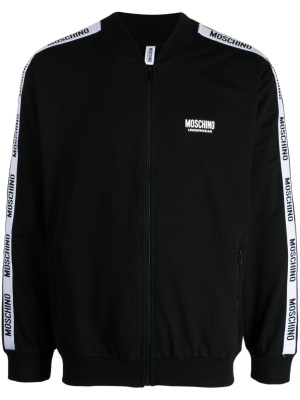 

Logo-tape zip-up sweatshirt, Moschino Logo-tape zip-up sweatshirt