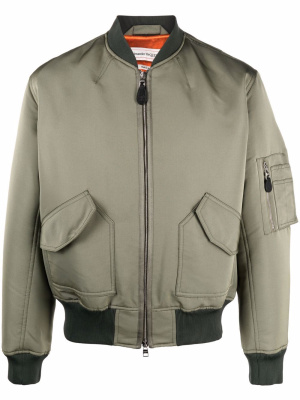 

Logo-print bomber jacket, Alexander McQueen Logo-print bomber jacket