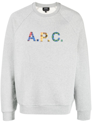 

Shaun tartan-logo sweatshirt, A.P.C. Shaun tartan-logo sweatshirt