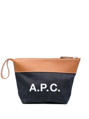 

Logo-print clutch bag, A.P.C. Logo-print clutch bag