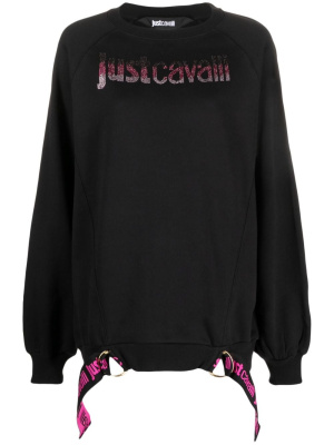 

Logo print-embellished jersey-fleece sweatshirt, Just Cavalli Logo print-embellished jersey-fleece sweatshirt