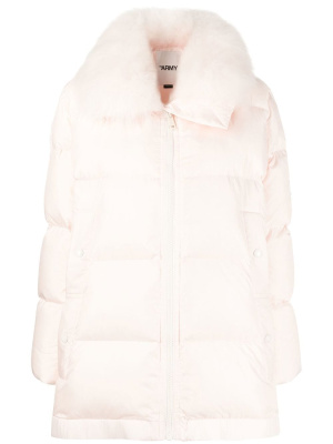 

Fur-trim hooded puffer coat, Yves Salomon Fur-trim hooded puffer coat