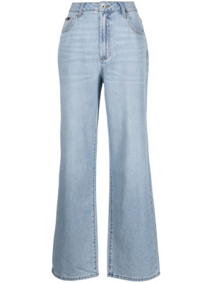 

Logo-patch wide-leg jeans, DKNY Logo-patch wide-leg jeans
