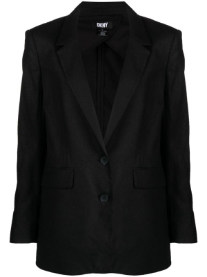

Single-breasted linen-blend blazer, DKNY Single-breasted linen-blend blazer