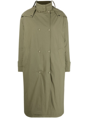 

Hooded padded trench coat, Yves Salomon Hooded padded trench coat