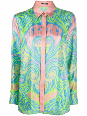 

Medusa Music-print silk shirt, Versace Medusa Music-print silk shirt