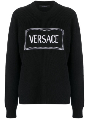 

Logo-intarsia ribbed jumper, Versace Logo-intarsia ribbed jumper