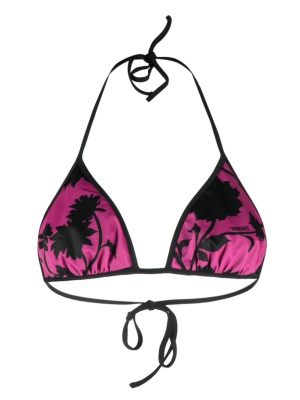 

Reversible palm tree-print bikini top, Versace Reversible palm tree-print bikini top