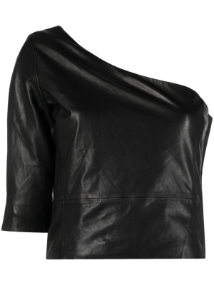

Ameda one-shoulder leather top, IRO Ameda one-shoulder leather top