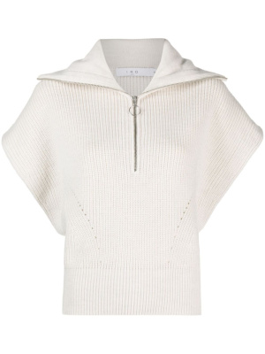 

Short-sleeve knitted wool top, IRO Short-sleeve knitted wool top