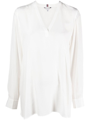 

Curved-hem V-neck blouse, Tommy Hilfiger Curved-hem V-neck blouse