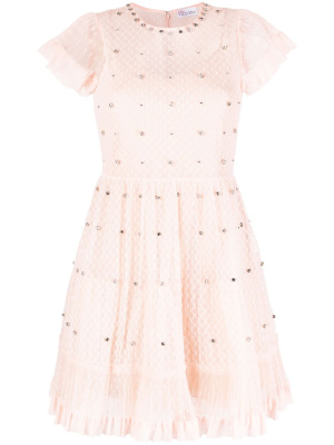 

Crystal-embellished pleated minidress, RED Valentino Crystal-embellished pleated minidress