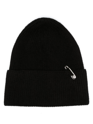 

Safety Pin ribbed beanie hat, Versace Safety Pin ribbed beanie hat