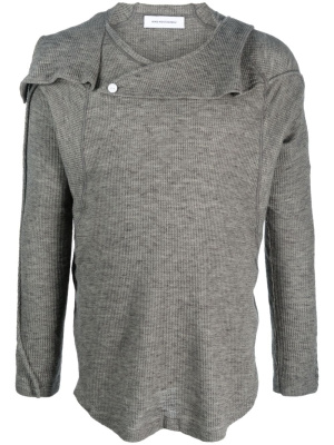 

Waffle-effect detachable-hood sweatshirt, Kiko Kostadinov Waffle-effect detachable-hood sweatshirt