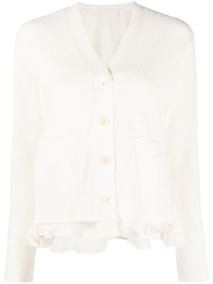 

Layered ribbed-knit cardigan, Sacai Layered ribbed-knit cardigan