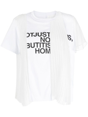 

Sheer pleated panels cotton t-shirt, Sacai Sheer pleated panels cotton t-shirt