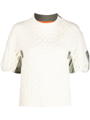 

Panelled knitted T-shirt, Sacai Panelled knitted T-shirt