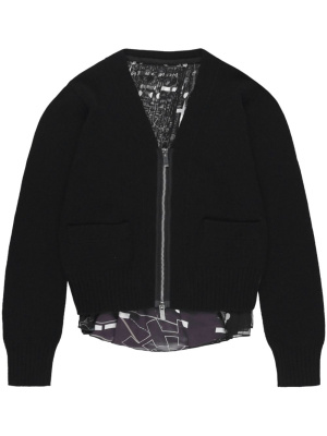 

Interstellar layered-design cardigan, Sacai Interstellar layered-design cardigan