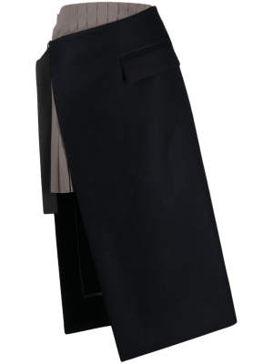 

Wraparound-style pleated midi skirt, Sacai Wraparound-style pleated midi skirt