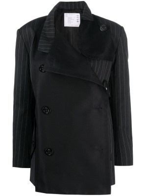 

Panelled double-breasted blazer, Sacai Panelled double-breasted blazer