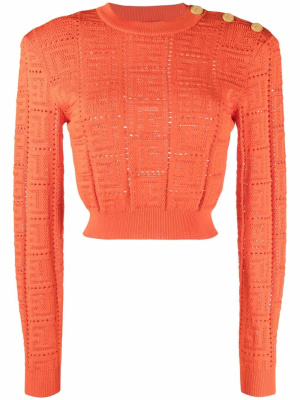 

Maxi monogram cropped jumper, Balmain Maxi monogram cropped jumper